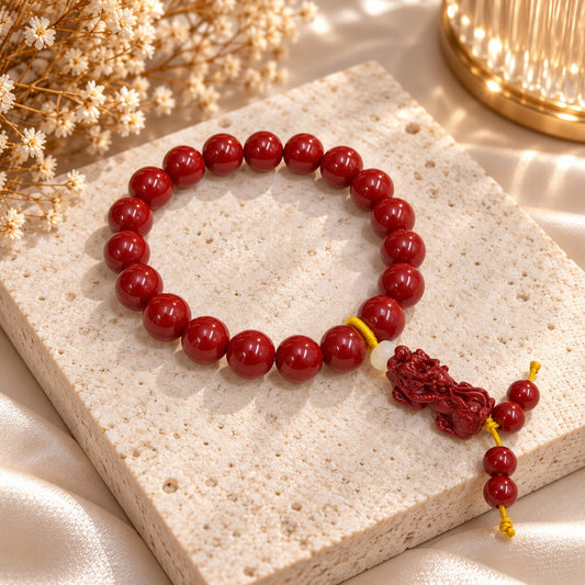 Cinnabar Fortune & Blessings Charm Bracelet Collection
