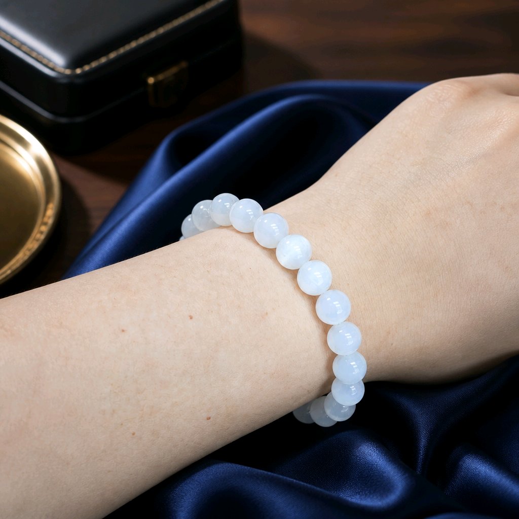 Selenite Beaded Bracelet (round beads)