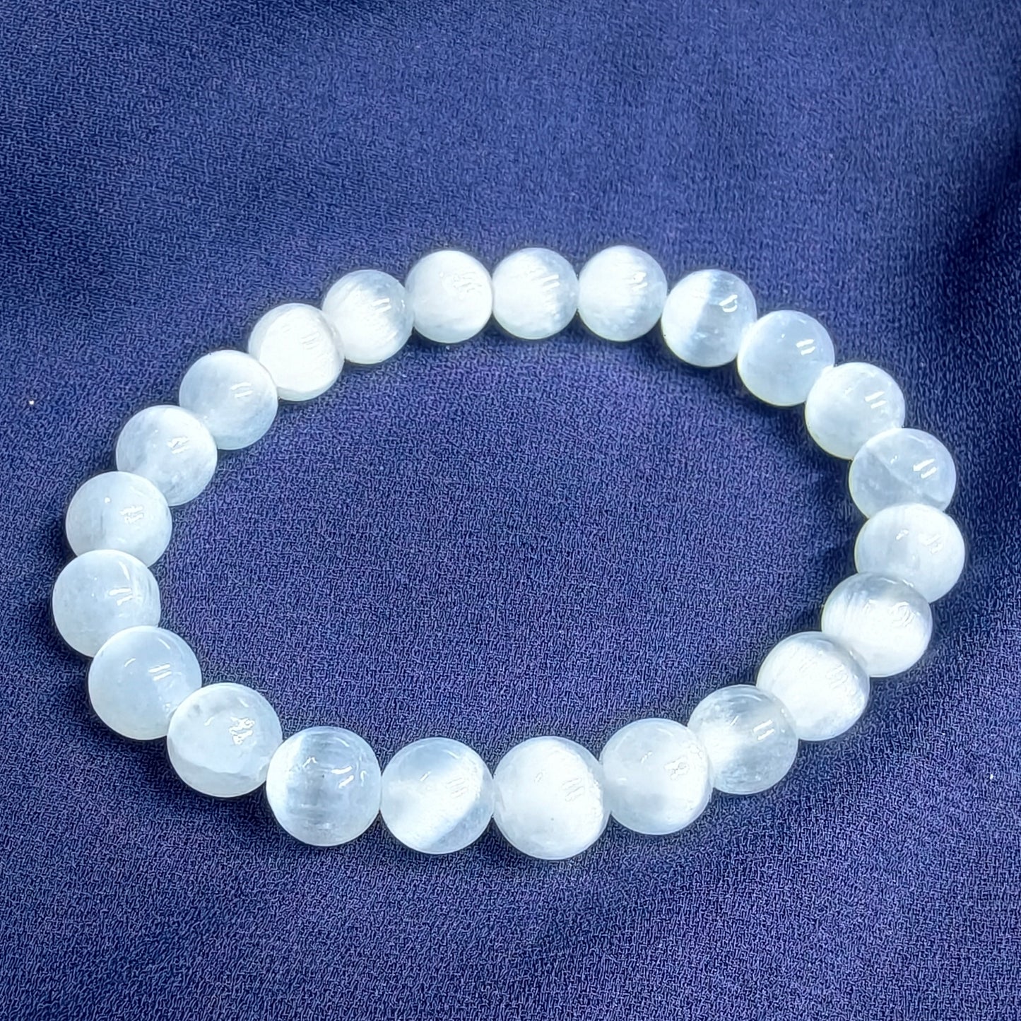 Selenite Beaded Bracelet (round beads)